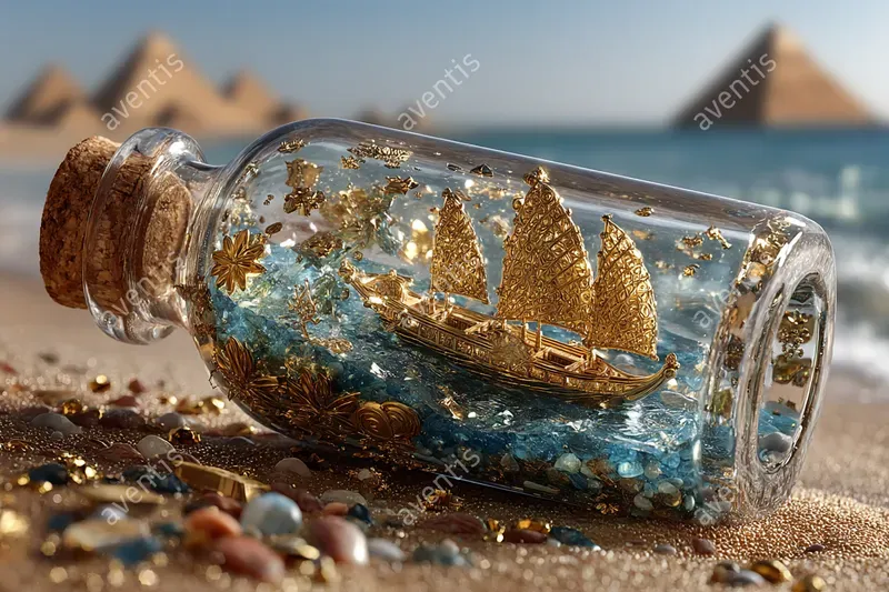 Fantasy Ships In A Bottle