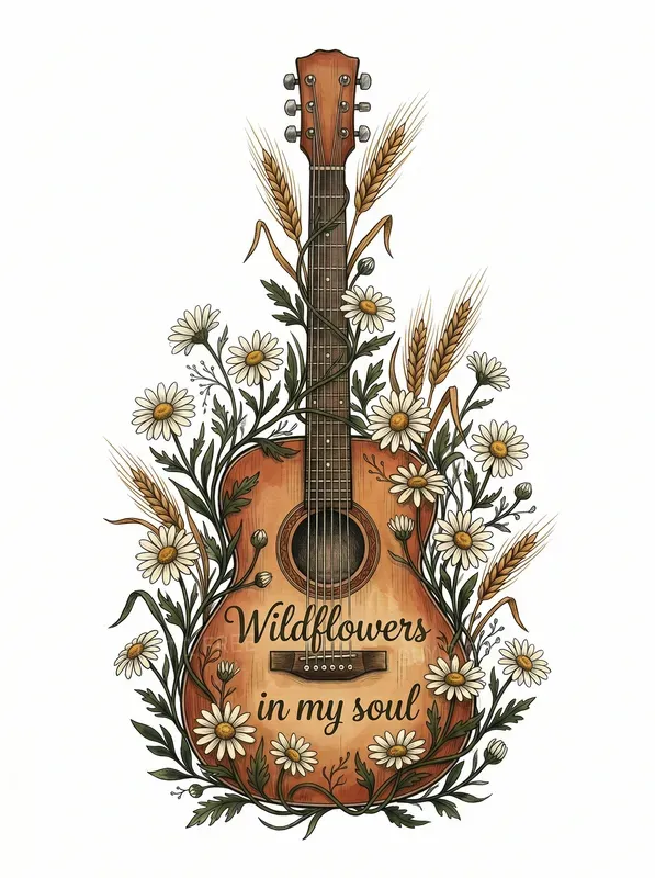 Hand Drawn Acoustic Music Clipart