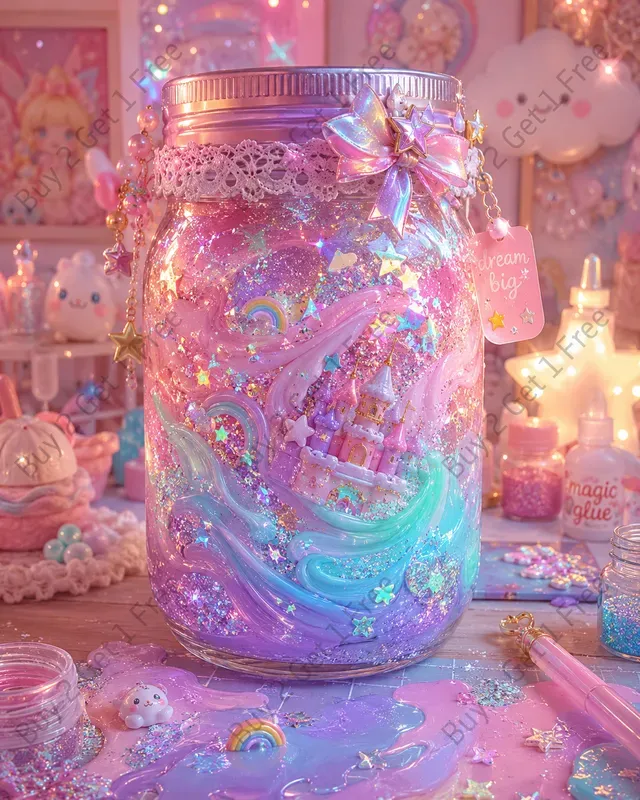 Whimsical Glue Glitter Jars