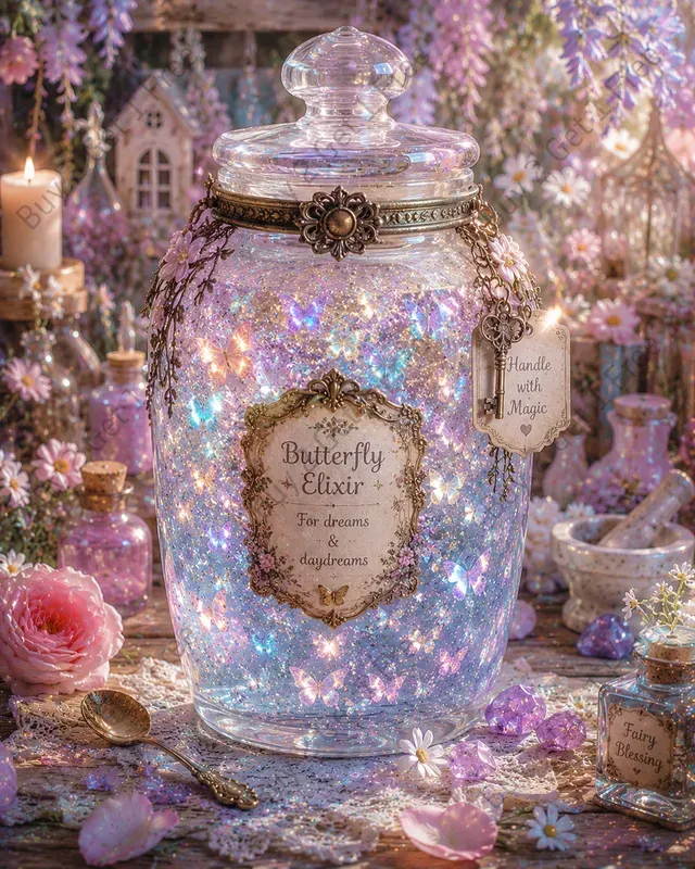 Whimsical Glue Glitter Jars
