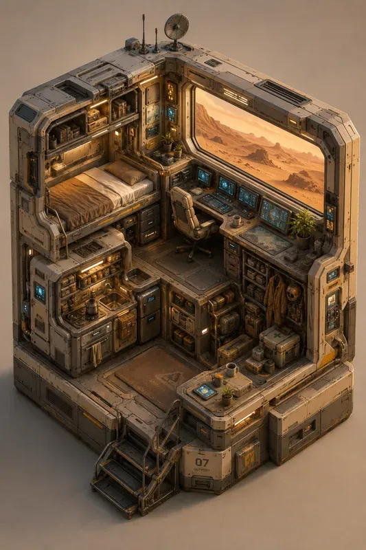 Futuristic Isometric Habitat Worlds