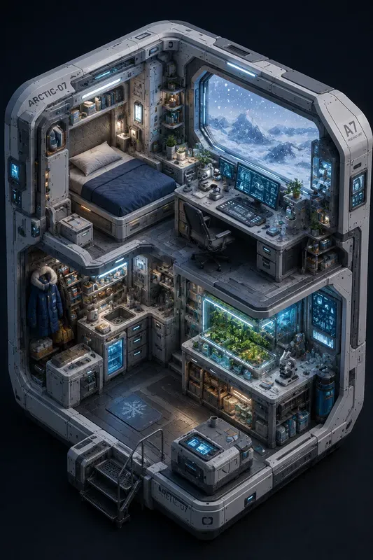 Futuristic Isometric Habitat Worlds