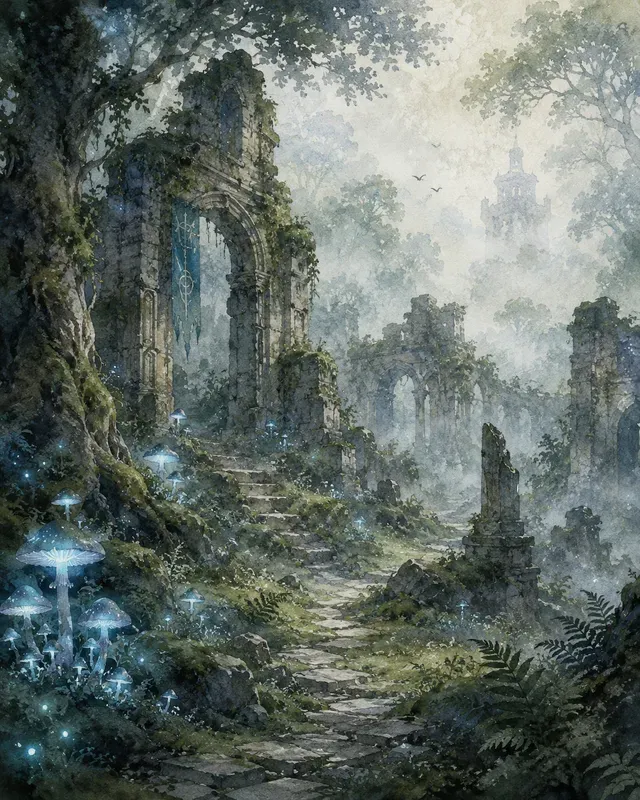 Watercolor Paintings Of Fantasy Forests