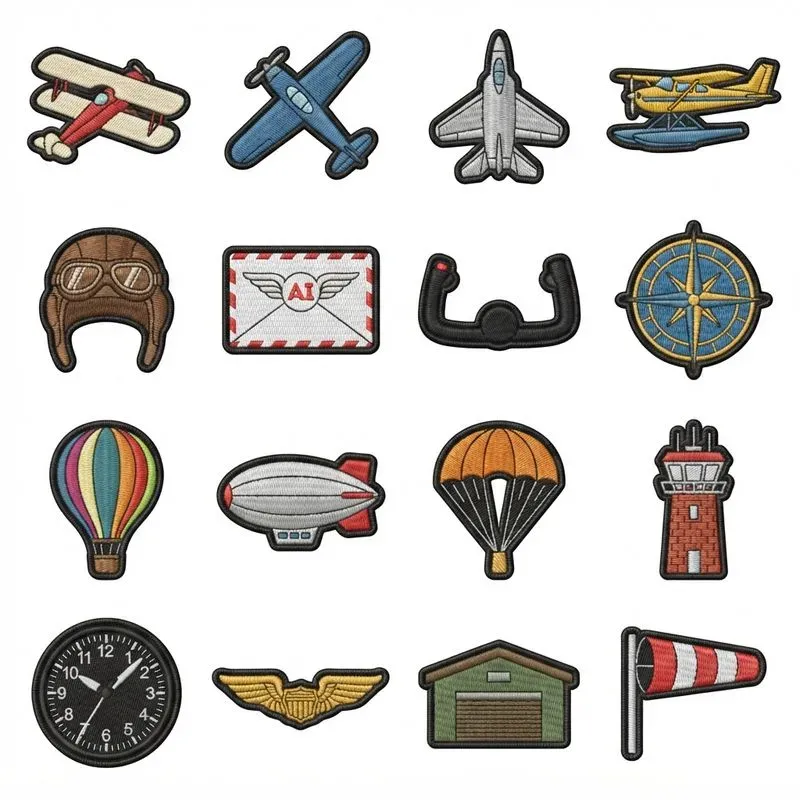 2D Flat Embroidered Patch 16in1 Grids