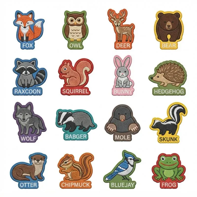 2D Flat Embroidered Patch 16in1 Grids