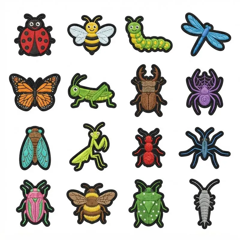 2D Flat Embroidered Patch 16in1 Grids