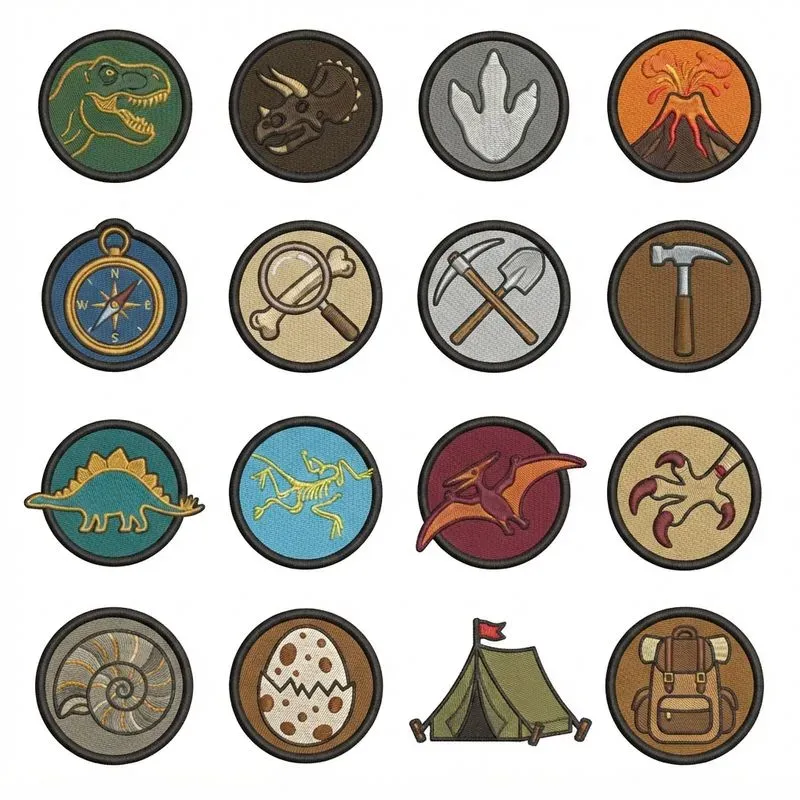 2D Flat Embroidered Patch 16in1 Grids
