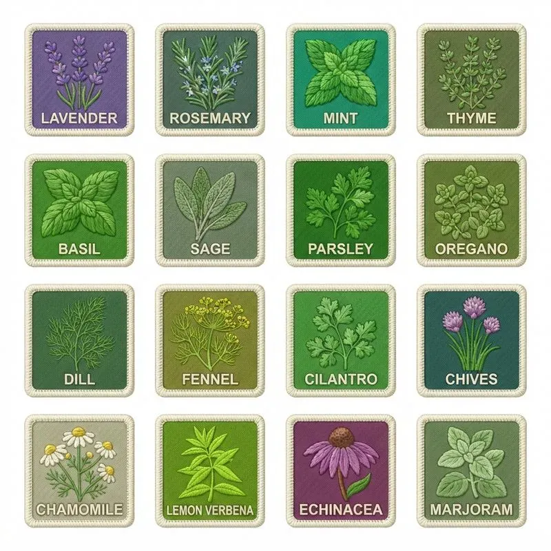2D Flat Embroidered Patch 16in1 Grids