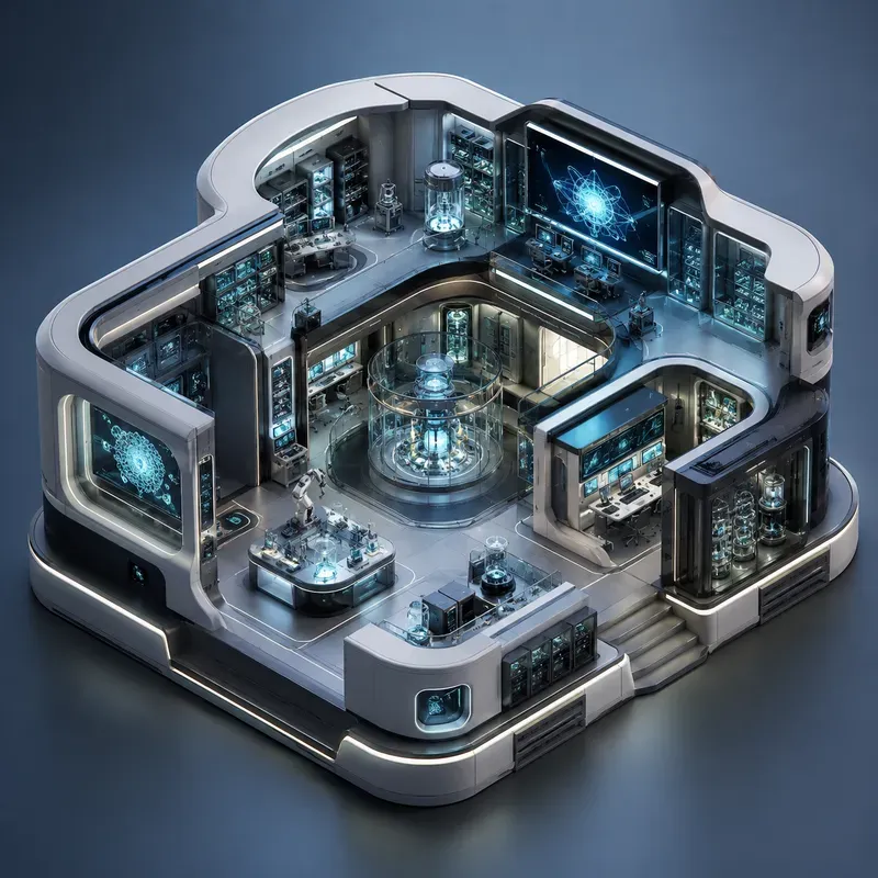 Futuristic Isometric Miniature Labs