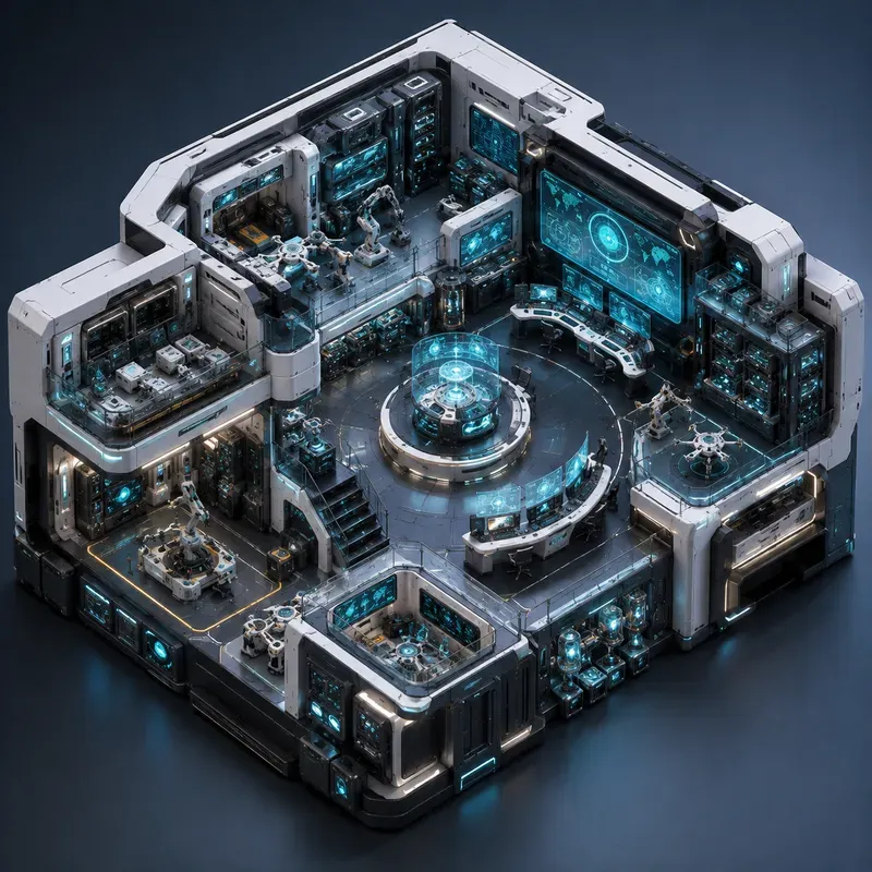 Futuristic Isometric Miniature Labs