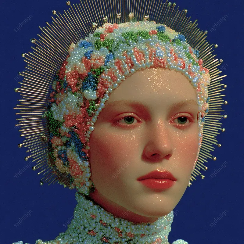 Beaded Fantasy Portrait Art