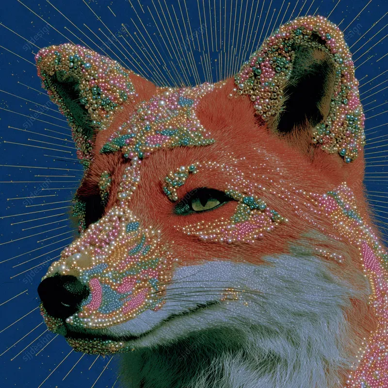 Beaded Fantasy Portrait Art