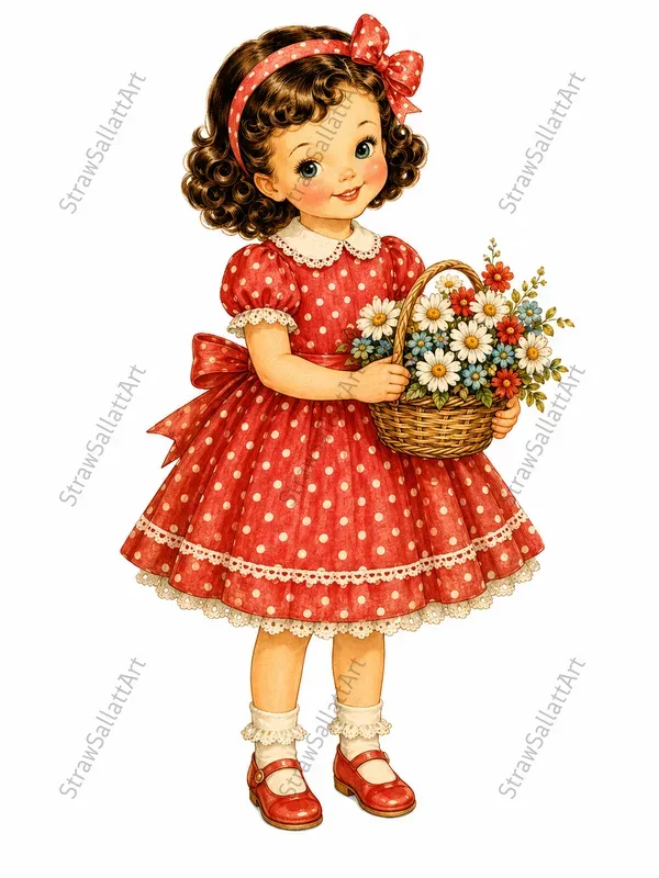 Vintage 1950s Paper Doll Girl Cliparts