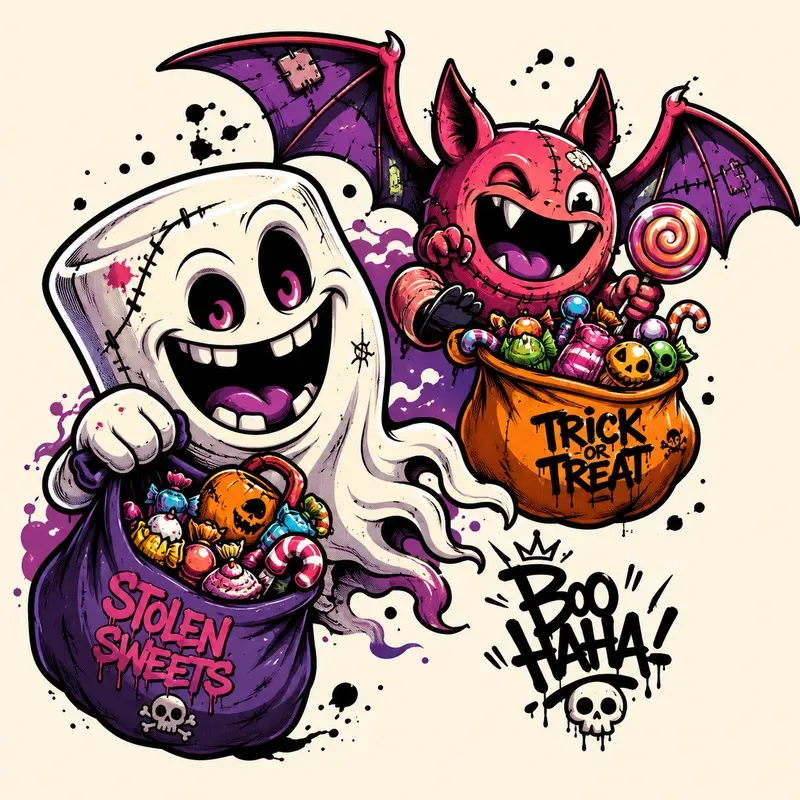 Chaotic Retro Cartoon Duos