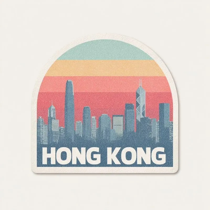 City Skyline Sunset Sticker Clipart