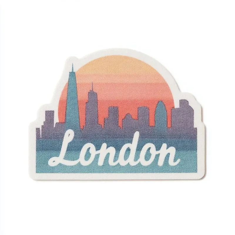 City Skyline Sunset Sticker Clipart