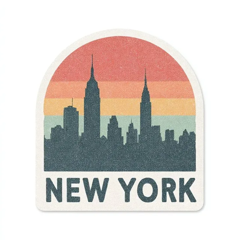 City Skyline Sunset Sticker Clipart