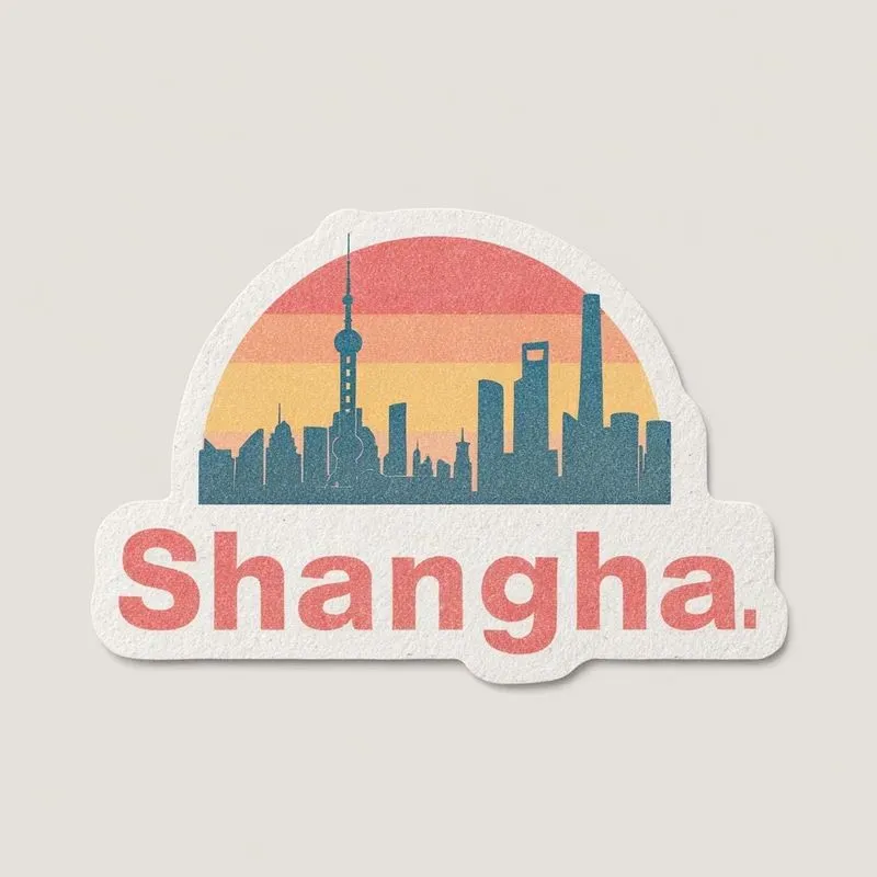 City Skyline Sunset Sticker Clipart
