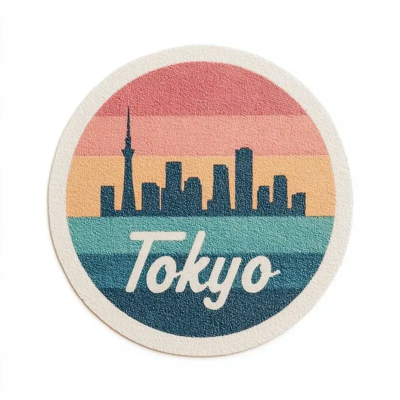 City Skyline Sunset Sticker Clipart