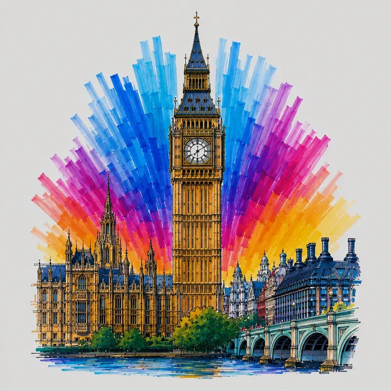 Vibrant Marker City Posters