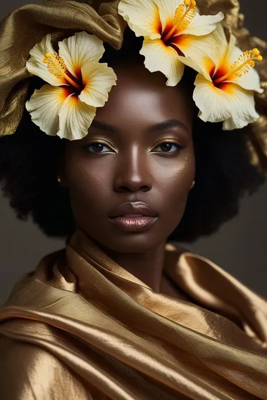 Luxury Women Silk Flora Portraits