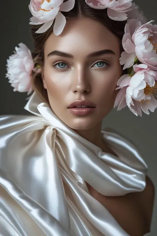 Luxury Women Silk Flora Portraits
