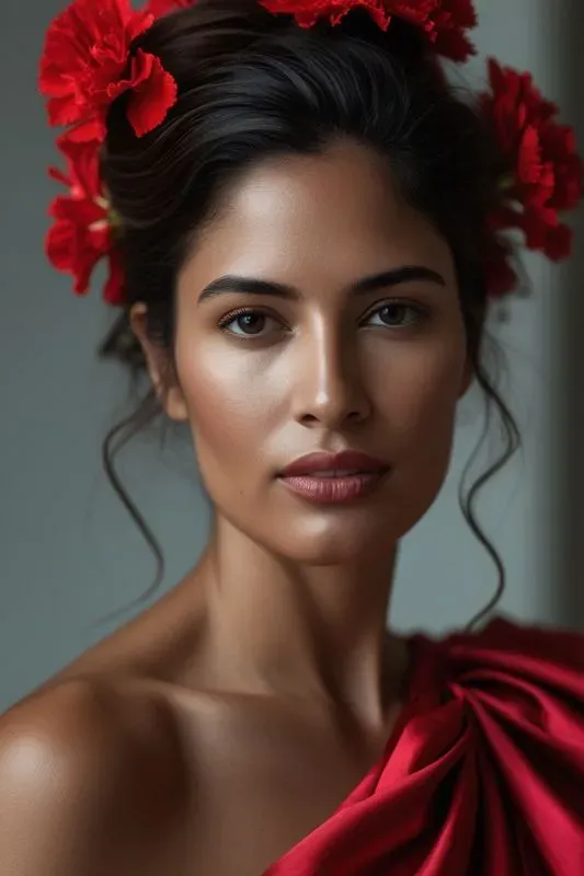 Luxury Women Silk Flora Portraits