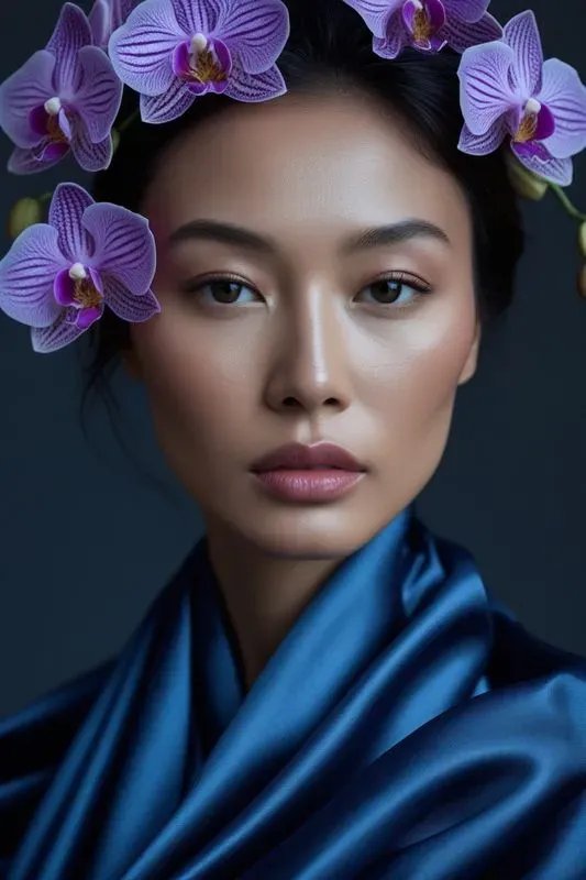 Luxury Women Silk Flora Portraits