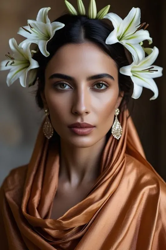 Luxury Women Silk Flora Portraits