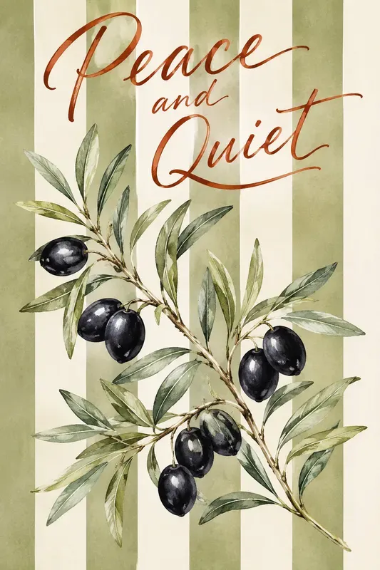 Mediterranean Striped Watercolor Posters