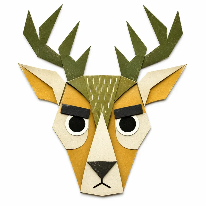 Retro Papercut Animal Portraits