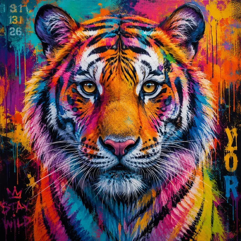 Vibrant Pop Art Animal Portraits