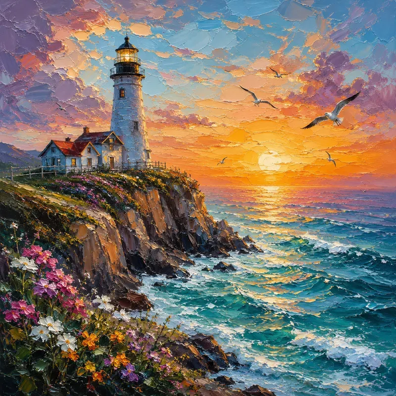 Dreamlike Impasto Coastal Escapes