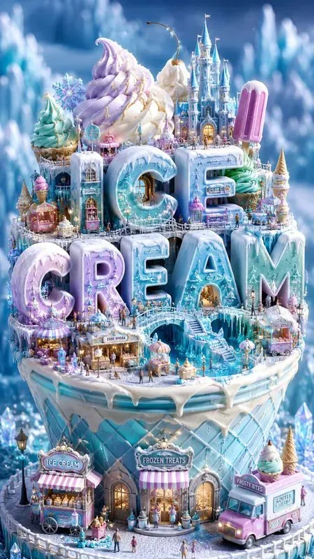 Miniature Dessert World Typographies