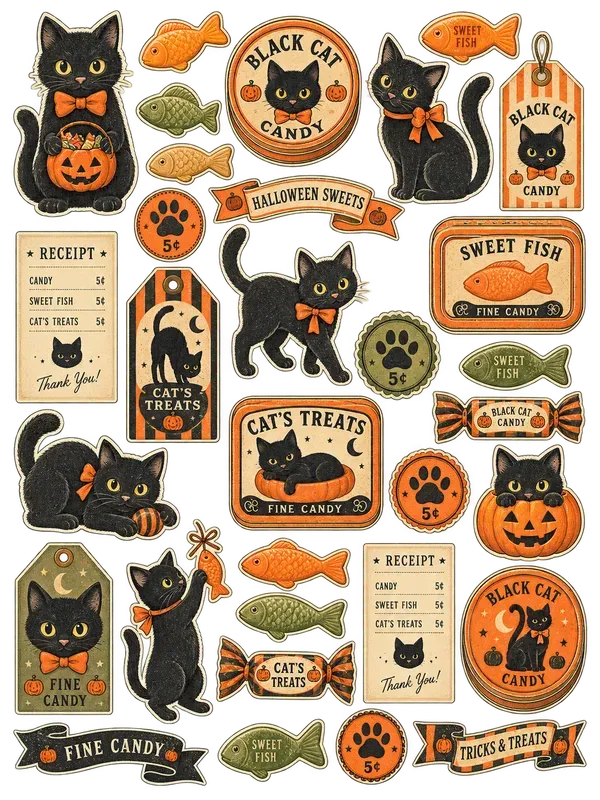 Vintage Halloween Candy Shop Ephemera