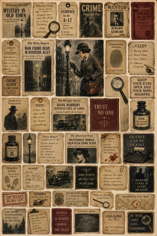 Vintage Mystery Crime Ephemera