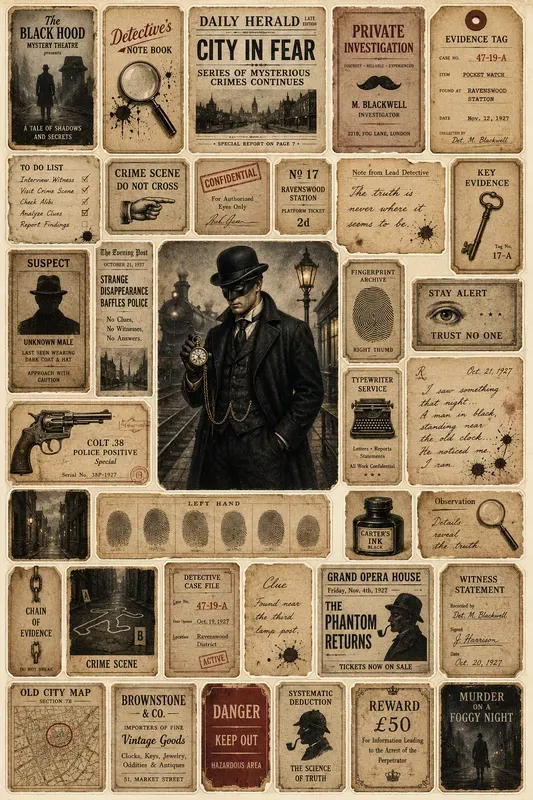 Vintage Mystery Crime Ephemera