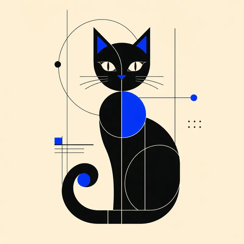Geometric Bauhaus Animal Art
