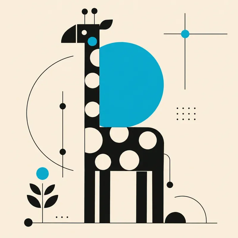 Geometric Bauhaus Animal Art