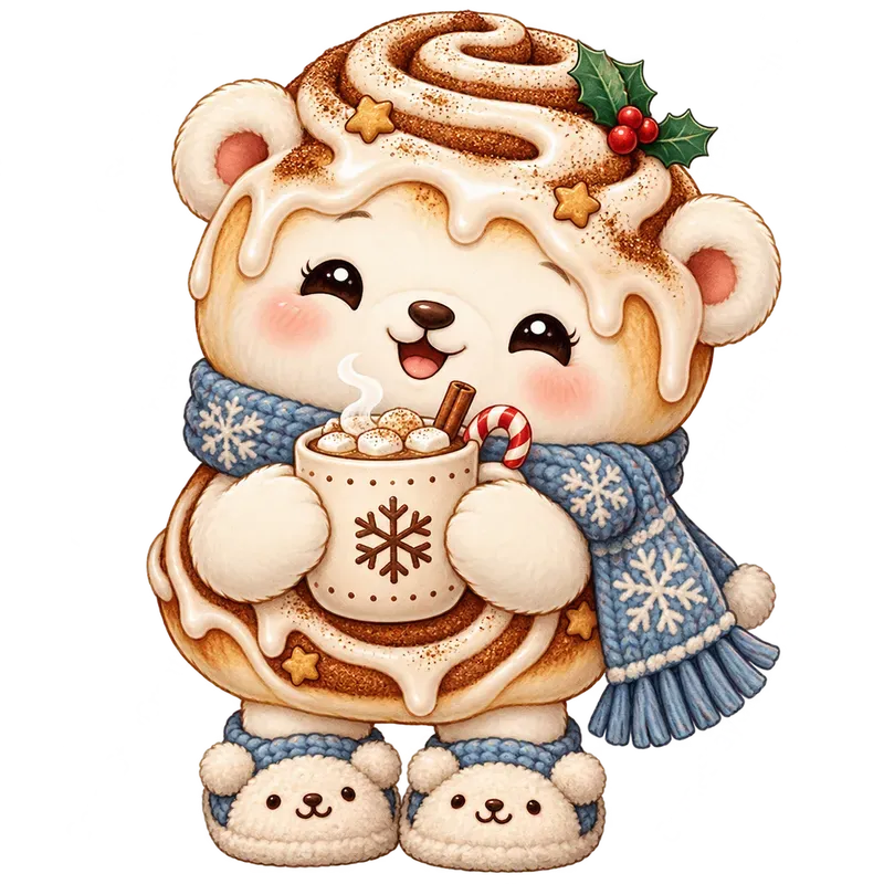 Cute Christmas Café Menu Characters