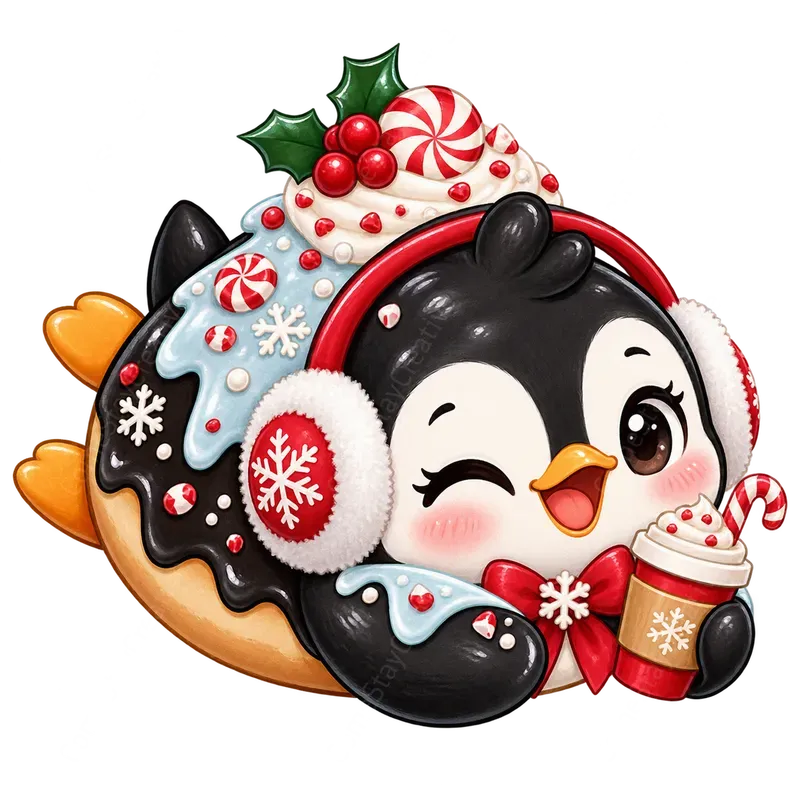 Cute Christmas Café Menu Characters