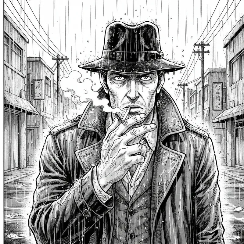 Manga Black White Illustrations