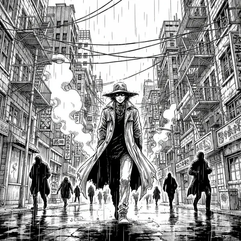 Manga Black White Illustrations