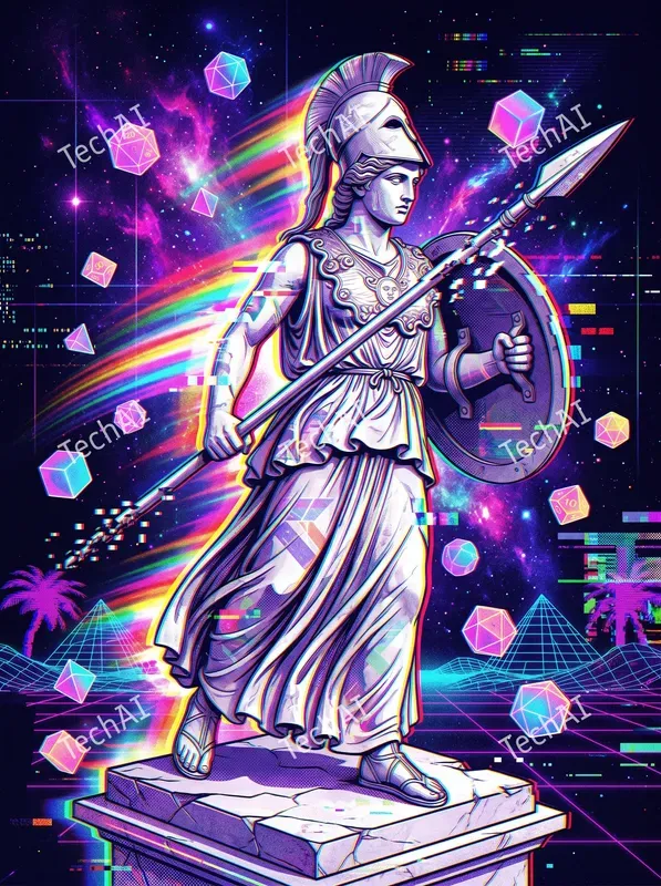 Glitch Vaporwave Neoclassical Art