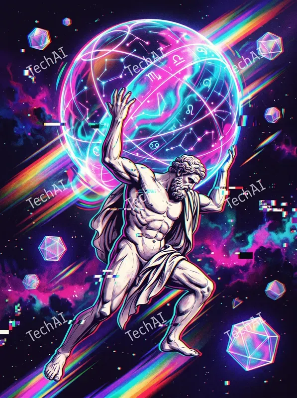 Glitch Vaporwave Neoclassical Art