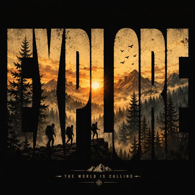 Bold Nature Typography Art