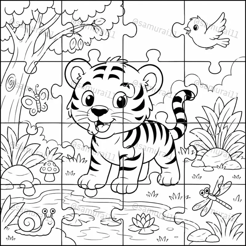 Kids Coloring Puzzle Generator