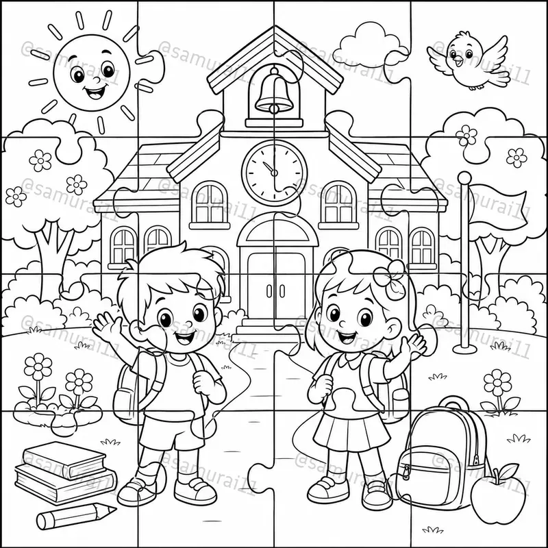 Kids Coloring Puzzle Generator