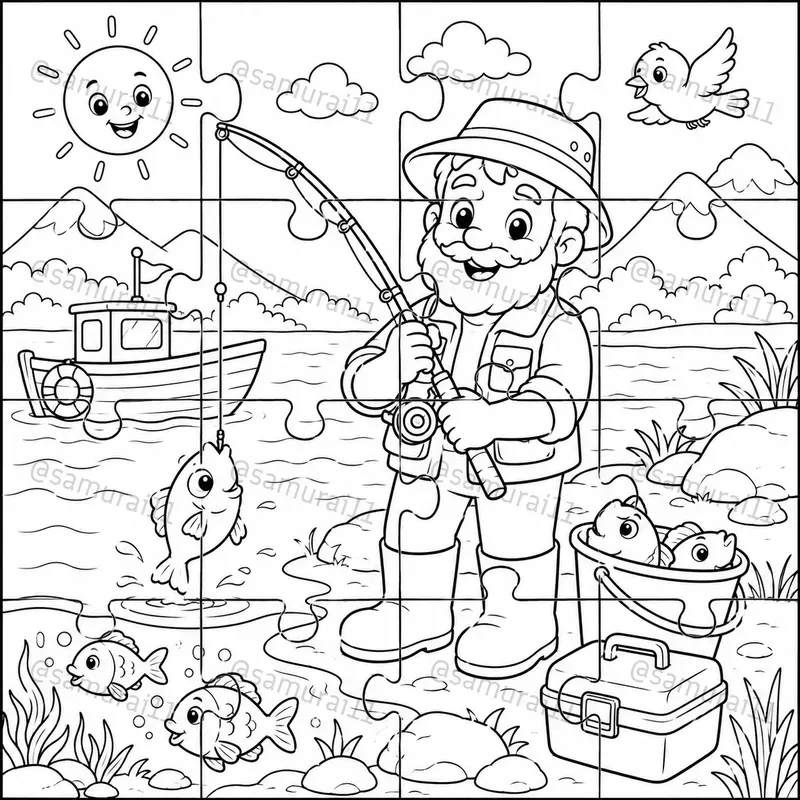 Kids Coloring Puzzle Generator