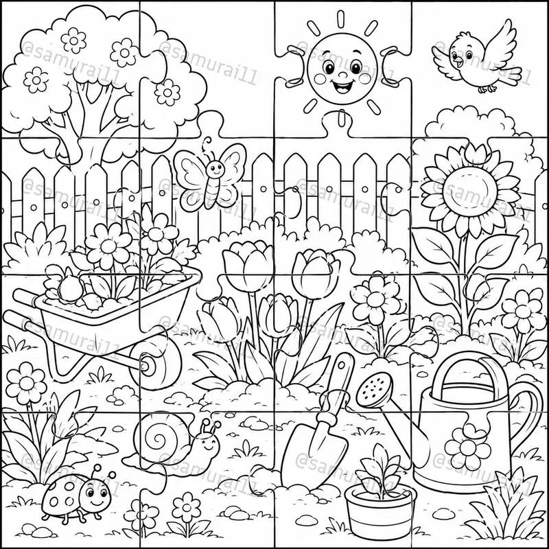 Kids Coloring Puzzle Generator